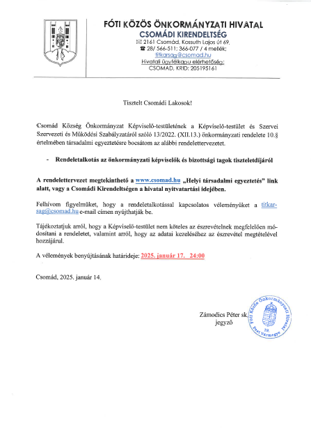 Rendelet társadalmi egyeztetése