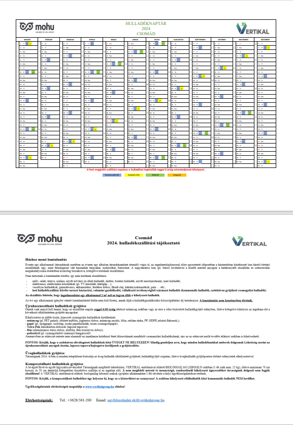 2024-es hulladéknaptár