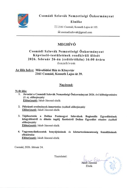 Meghívó - CSSZNÖ 2026.02.26.