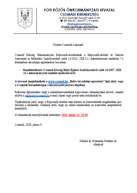 Rendeletek társadalmi egyeztetése