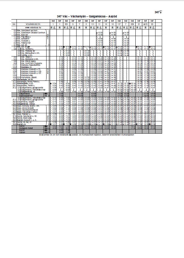 módosuló Volán menetrend 347 04.07-től