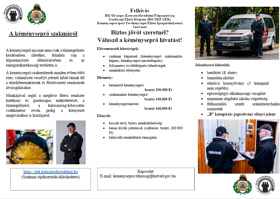 1. számú melléklet kéményseprő állás kapcsán