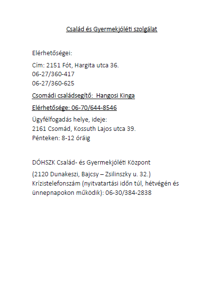 Család és Gyermekjóléti Szolgálat