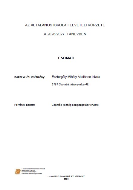Általános iskola felvételi körzet Általános iskola felvételi körzet